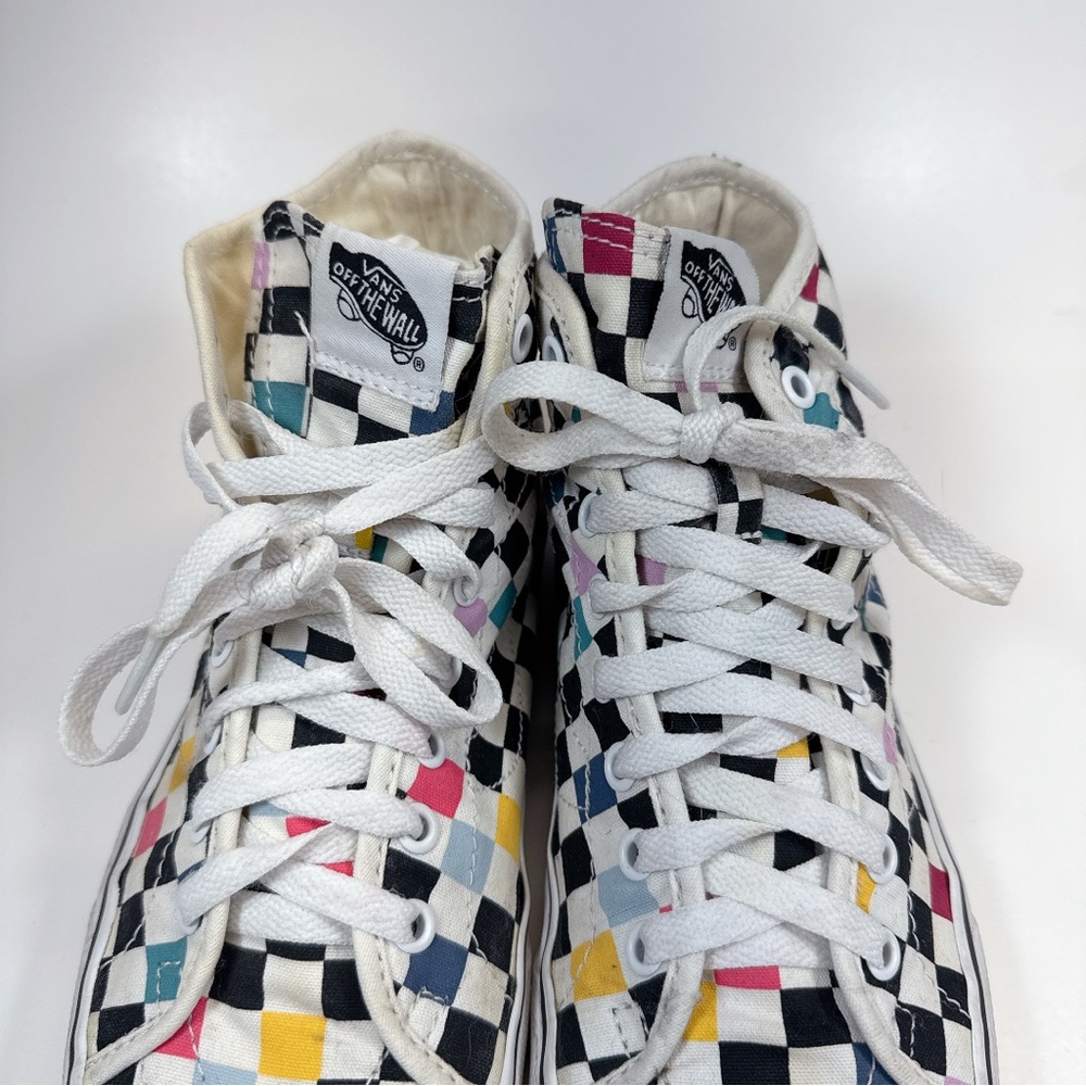 Vans 8 Unisex SK8 Hi Decon High Top Sneakers in Party Checkerboard CN - Picture 6 of 12